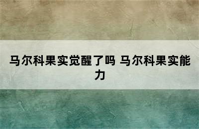 马尔科果实觉醒了吗 马尔科果实能力